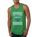 It's Lit Hanukkah Menorah Ugly Christmas Sweater Mens Graphic Tank Top, Kelly, 2XL