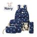 4Pcs/Sets Dark Blue Canvas School Backpacks for Girls, Large Capity Scatchel Rucksack Backpacks for Middle School, Fashion Sports and Outdoors Backpacks for Camping/Hiking/Climbing