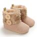 Pretty Comy Newborn Infant Baby Girls Snow Boots Winter Warm Shoes Solid Button Plush Ankle Boot