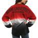 Miami University RedHawks Women's Ombre Long Sleeve Dip-Dyed Spirit Jersey - Red