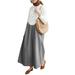 ZANZEA Women Retro Kaftan Dress Plaid Full Sleeve Casual Loose Holiday Long Maxi Gown Dress