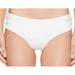 Michael Kors WHITE Iconic Solids Shirred Bikini Swim Bottom, US Medium