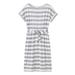 New Women's Midi Dress Summer Dress Casual Short Sleeve Crewneck Striped Plus Size Slim Bodycon Dress Pockets Dress Waistband Dress