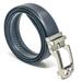 NYBC Afton Snug Fit Mens Black Belt - L - 35 mm Faux Leather Nickel Track Buckle