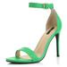 DailyShoes Strap Stiletto Heels High Sandal Buckle Ankle Open Toe Heeled Sandals Mid Heel Bridal Nighttime for Women Green,pu,8.5