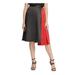 DKNY Womens Black Color Block Midi A-Line Skirt Size 6