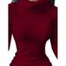 Julycc Womens High Neck Sweater Dress Long Sleeve Knitted Jumper Mini Dresses