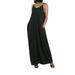 Xingqing Women Summer Female Maxi Dress Casual Plus Size V-Neck Sleeveless Printed Long Dresses