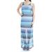 SANCTUARY Womens Blue Lace Slitted Striped Sleeveless Scoop Neck Full-Length Shift Dress Size S