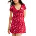 Almost Famous Juniors' Short Sleeve Empire Flounce Skater Dress