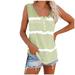 Egmy Womens Tie-Dye Scoop Neck-Henley Shirts Summer Loose Casual Sleeveless Tank Tops