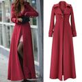 ã€–Follureã€—Womens Winter Lapel Slim Coat Trench Jacket Long Parka Overcoat Outwear