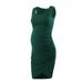 Sexy Dance Womens Sleeveless Tank Ruched Casual Knee Length Bodycon Sundress Maternity Basic Fitted Dress