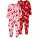 Child of Mine by Carter's Christmas Holiday Baby Toddler Girl Microfleece Blanket Sleeper Pajamas, 2-Pack