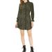 Allegra K Junior's Lapel Long Sleeve Button Down Shirt Dress with Belt