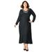 Jessica London Women's Plus Size Embellished Sweater Dress