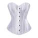 MISS MOLY Women's PU Faux Leather Plus Size Steampunk Corset Bustier Lingerie Clubwear White