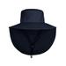 Orolay Men's Outdoor Sun Protection Fishing Hat Wide Brim Neck Flap UPF 50+,Navy