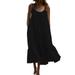 Sleep Dress For Women Ruffle Sling Dress Plus Size Spaghetti Strap Ruching Swing Maxi Dress Sleepwear Lounge Homewear