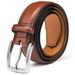 Men's Belt, Genuine Leather Dress Belts for Men with Single Prong Buckle- Classic & Fashion Design for Work Business and Casual (Brown, 36in)