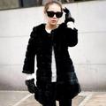 Cocloth Women Plus Size Vintage Thick Warm Fur Coat Long Sleeve O-Neck Jacket Faux Fur Furry Coat Outerwear