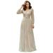 Ever-Pretty Womens Elegant Deep V-Neck Wedding Guest Bridesmaid Dresses for Women 00844 Gray US12