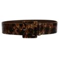 2 1/2" Two Tone Faux Alligator High Waist Patent Square Leather Belt
