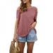 CUTELOVE Women Cold Shoulder T-shirt Tops V-Neck Short-Sleeve Female Tee Shirt Summer Casual Loose Solid Color T Shirt