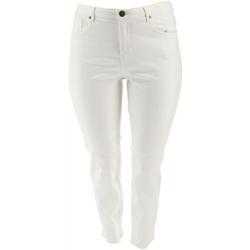 BROOKE SHIELDS Timeless Petite Flare Jeans -White NEW A351364