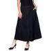 Women's Plus Size Mid Rise A-Line Long Jeans Maxi Denim Skirt