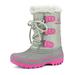 Dream Pairs Boys Girls Toddler Kids Ankle Winter Snow Boots Faux Fur-Lined Soft Boots Shoes Warm forester Grey/Fuchsia Size 13