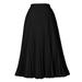 ZIYIXIN Ladies Solid Color Midi Skirt Female Casual Pleated Dress Half Skirt