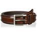 Florsheim Men's 32 mm Leather Double Ribbed Belt, Brown, 40