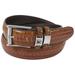 Stacy Adams Belts Stacy Adams 35mm Cognac Tri-Leather Big and Tall Embossed, Croc, Lizard, Snake Belt 53 Inches and Up