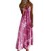 Plus Size Floral Print Nightgown for Women Casual Sling Long Maxi Dress Sexy V Neck Pajamas Sleep Dress Nightwear