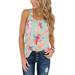 Floral Print Sleeveless Top for Women Casual U Neck Tunic Shirt Summer Cotton Tee Blouse Tank Tops S-5XL