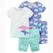 Carter's Baby Boys 4 Piece Whale Printed Cotton Pajamas Pjs Set Size 12 Months