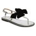 Jeffrey Campbell Adelisa Silver Slim Strap Pearl Crystal Black Bow Thong Sandals (8)