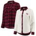 Texas A&M Aggies Women's Reversible Sherpa Flannel Long Sleeve Button-Up Shirt - Maroon/Cream