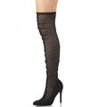 Delicious Women's Black Pump Over the Knee Mesh High Heel Pump Boot (7.5 B(M) US)