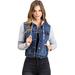 Wax Jean Womens Causal Sweatshirt Hooded Denim Jacket (S, Dark Denim)