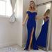 Women's High Side Slit Prom Maxi Dress Off The Shoulder Party Dress