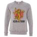 Mens Dream Super Soft Sweatshirt â€�Here Me Roarâ€� High Quality Long Sleeve Sweater XX-Large, Premium Grey