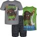 Disney Moana Maui Toddler Boys' 3-Piece T-Shirt & French Terry Shorts Set, Grey (2T)