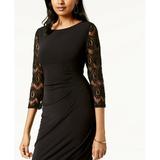 Jessica Howard Ruched Lace Dress Black 14