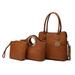 MKF Collection Allura 3 PC Womenâ€™s Fashion Handbag Set Woven Tote Shoulder Bag with Clutch and Makeup Bag by Mia K.