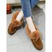 Women Ladies Girls Moccasin Slipper Shoes Slip on Loafer Casual Flat Plush Shoes Indoor Outdoor