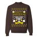 Happy Hanukkah Ugly Christmas Sweater Unisex Crewneck Graphic Sweatshirt, Brown, 3XL