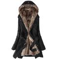 ã€–Follureã€—Ladies Fur Lining Coat Womens Winter Warm Thick Long Jacket Hooded Parka
