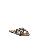 Jessica Simpson Women's Elaney2 Slip-On Flat Slide Sandal NATURAL/BLACK (5.5, NATURAL/BLACK)